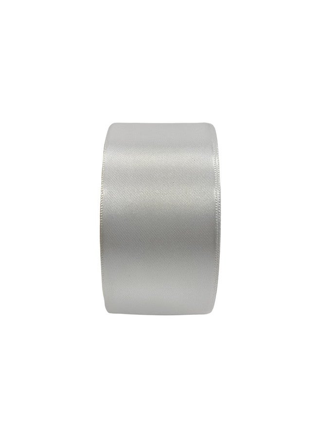 فينيس شريط ساتان فاخر للزينة، تغليف الهدايا، متعدد الاستخدامات (أبيض، المقاس: 2 بوصة، التعبئة: 22 متراً) - Image 1